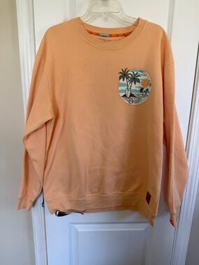 Free Planet Peach Crewneck Sweatshirt with Tropical Patch